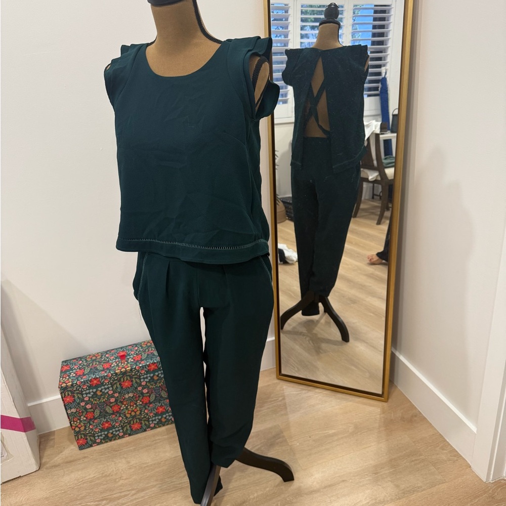 Dark Green Women's Jumpsuit
